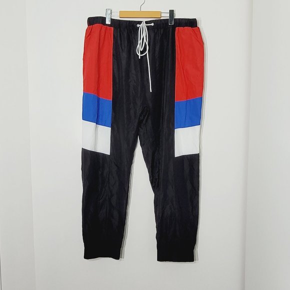 Fashion Nova Pants Men's Track Pants Casual Black Blue Red White Tie String 3X - Picture 1 of 13